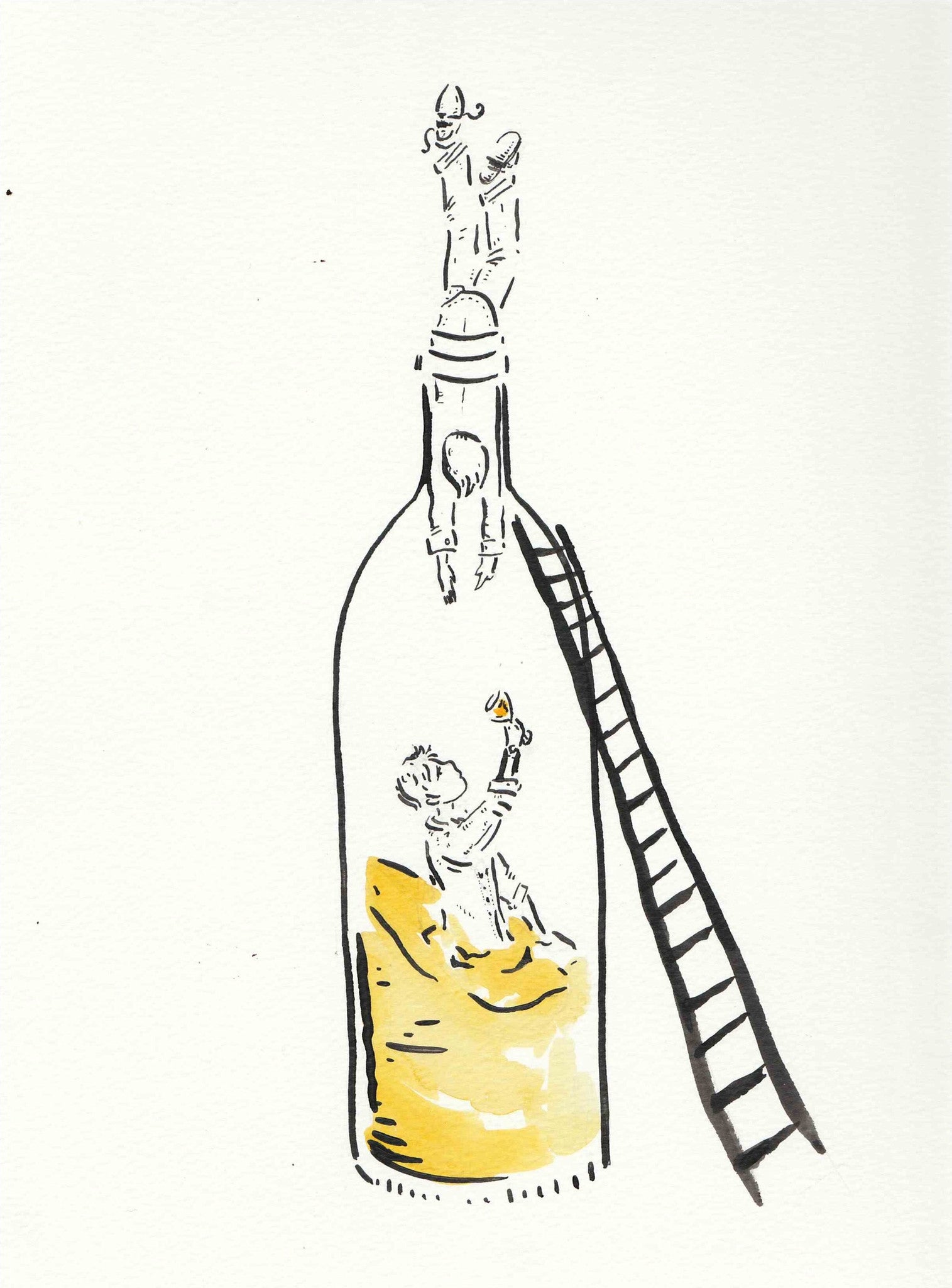 Signed Somm, into the bottle print set and 4 handmade and signed wine charms