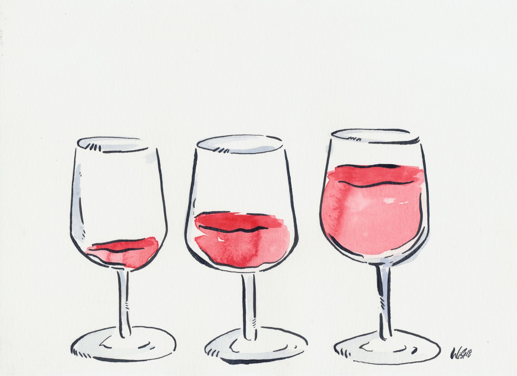 Three glasses print