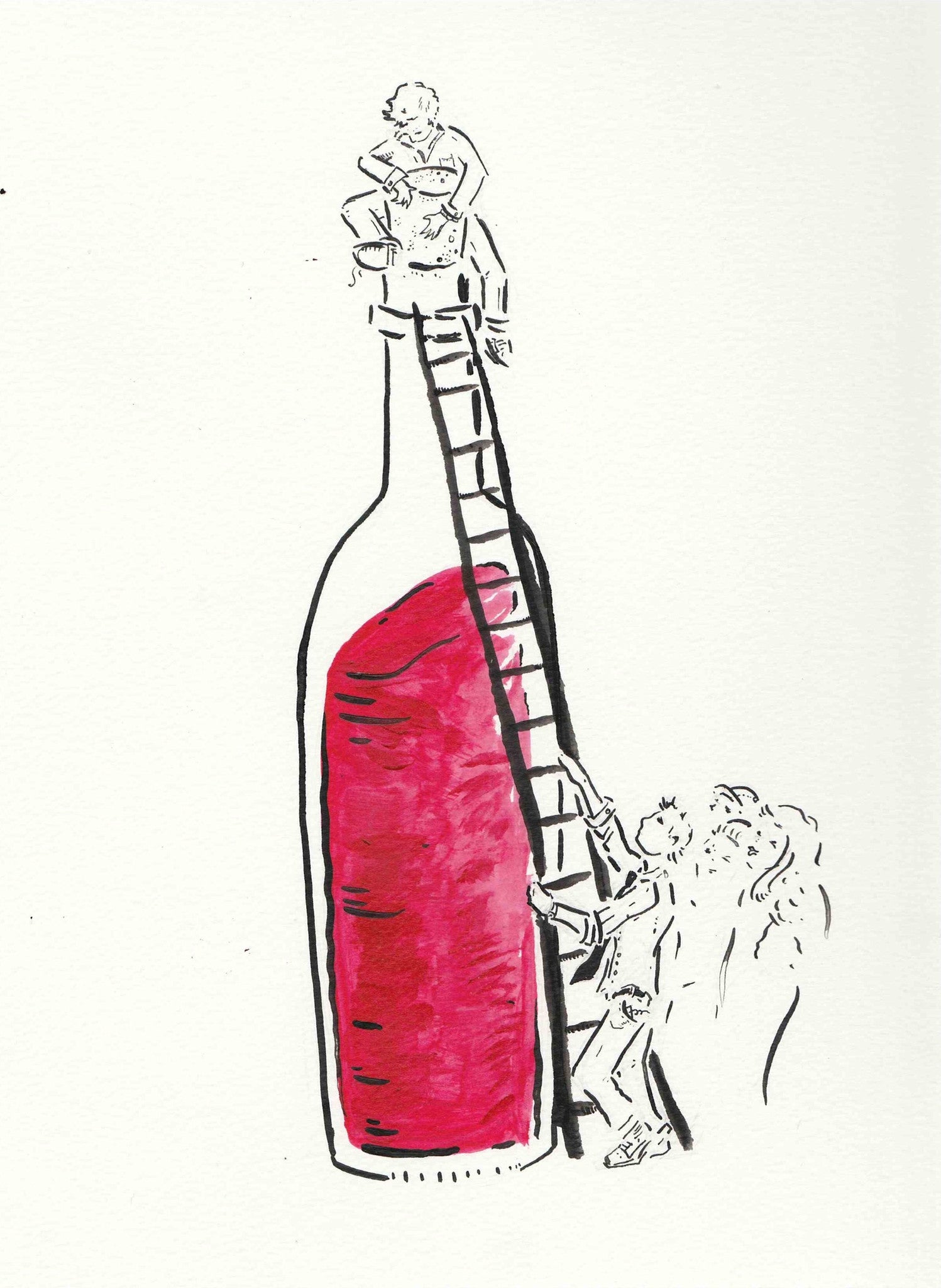 Signed Somm, into the bottle print set and 4 handmade and signed wine charms